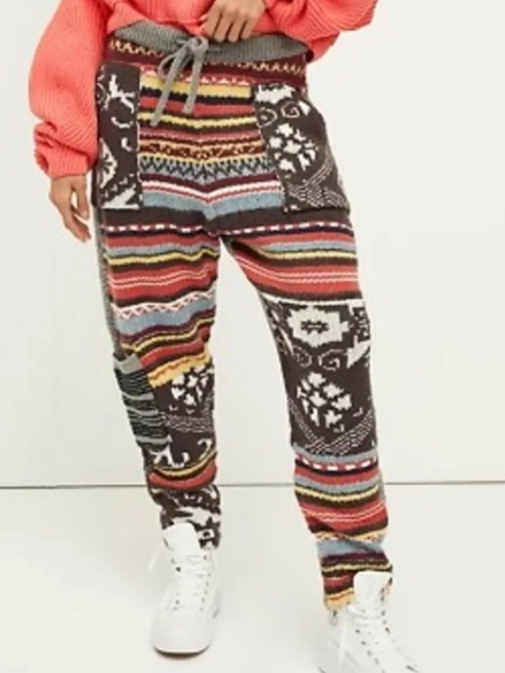 Free People "Have Some Fun" Knit Printed Lounge Pants Size Large
